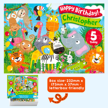 Personalised Jungle Fun Birthday Jigsaw Puzzle, 5 of 9