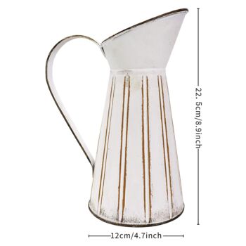 White Primitive Handle Jug Vases, 4 of 7