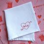 Personalised Initials Heart Handkerchief With Date, thumbnail 3 of 6
