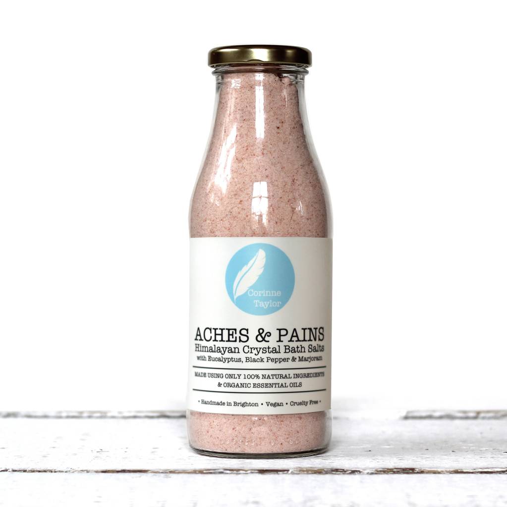aches + pains himalayan crystal bath salts by corinne taylor