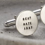 Personalised Brushed Silver Cufflinks, thumbnail 3 of 5