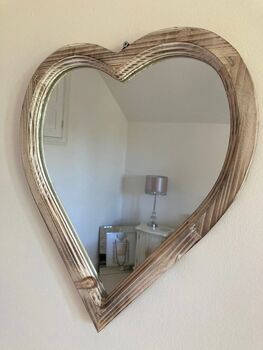 Wooden Heart Hanging Mirror Small Indoor/Outdoor Garden Décor, 7 of 8