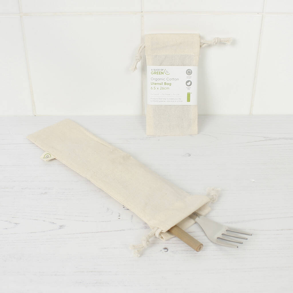 Reusable Organic Cotton Utensil Bag By Green Tulip