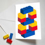 Personalised Building Block Age Card, thumbnail 2 of 6