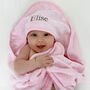 Personalised Pink Hooded Baby Towel, thumbnail 2 of 4