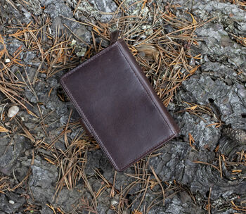 Women's Luxury Brown Leather Tab Trifold Purse Rfid Protected Personsalised, 2 of 7