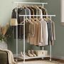 Clothes Rail Portable Double Clothes Rack Storage Shelf, thumbnail 1 of 12