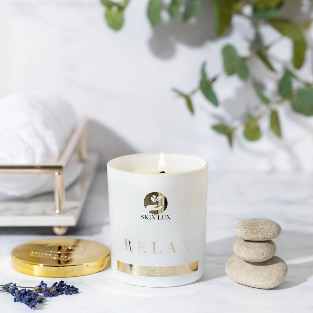 Relax Luxury Massage Wellness Candle, 1 of 8