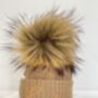 Embroidered Camel Pom Pom Knitted Baby Hat, thumbnail 4 of 6
