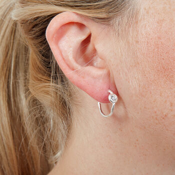 Sterling Silver Gemstone Hoop Earrings, 7 of 12