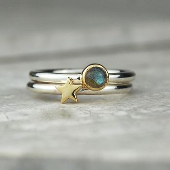 Handmade Silver And Gold Star Ring, 6 of 8