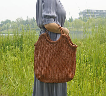Hand Woven Hand Woven Tote Top Handle, 3 of 12