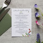 Wildflower Wedding Or Party Menu Cards, thumbnail 9 of 11