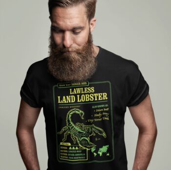 Funny Scorpion T Shirt 'Know Your Lawless Land Lobster', 2 of 5