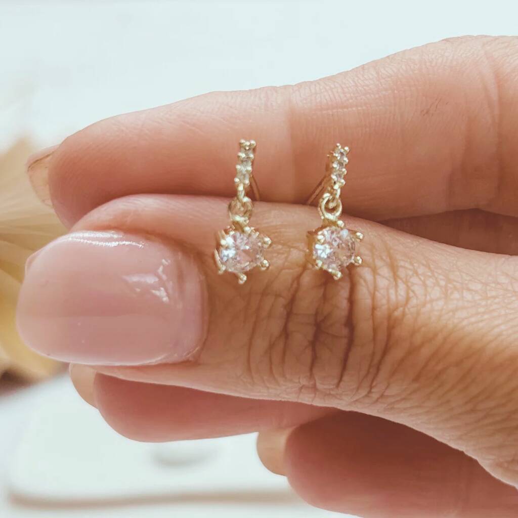 Gold Plated Crystal Drop Earrings – Elegant Gift For Her, 1 of 4