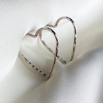 Sterling Silver Heart Shape Hoop Earrings, 3 of 5