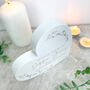 Personalised Large White Wooden Wreath Memorial Freestanding Heart, thumbnail 2 of 5