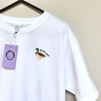 Duck Off Embroidered T Shirt, 3 of 6