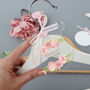 Personalised Clear Wedding Hanger Pink Rose, thumbnail 1 of 6