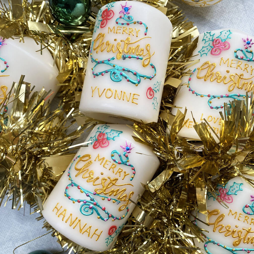 Christmas Henna Inspired Candle By Moheeni Art