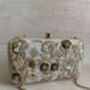 Cream Gold Embroidered Rectangular Clutch Bag, thumbnail 6 of 10