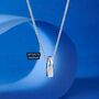 Silver Rectangle Custom Pendant Chain Necklace For Men And Women, thumbnail 1 of 12