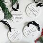 First Christmas As Mr And Mrs Personalised Ceramic Bauble, thumbnail 6 of 10