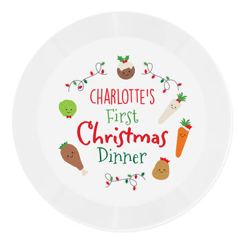 Personalised 'First Christmas Dinner' Plastic Plate, 2 of 3