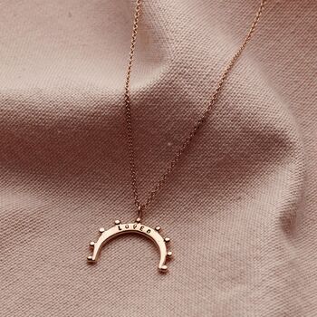 Personalised Crown Crescent Horn Necklace, 5 of 10