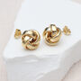 9ct Yellow Gold Small Knot Stud Earrings, thumbnail 1 of 3