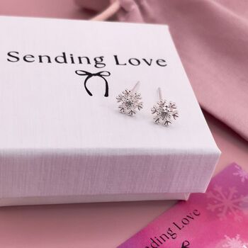 Snowflake Stud Earrings Christmas Gift For Her, 2 of 10