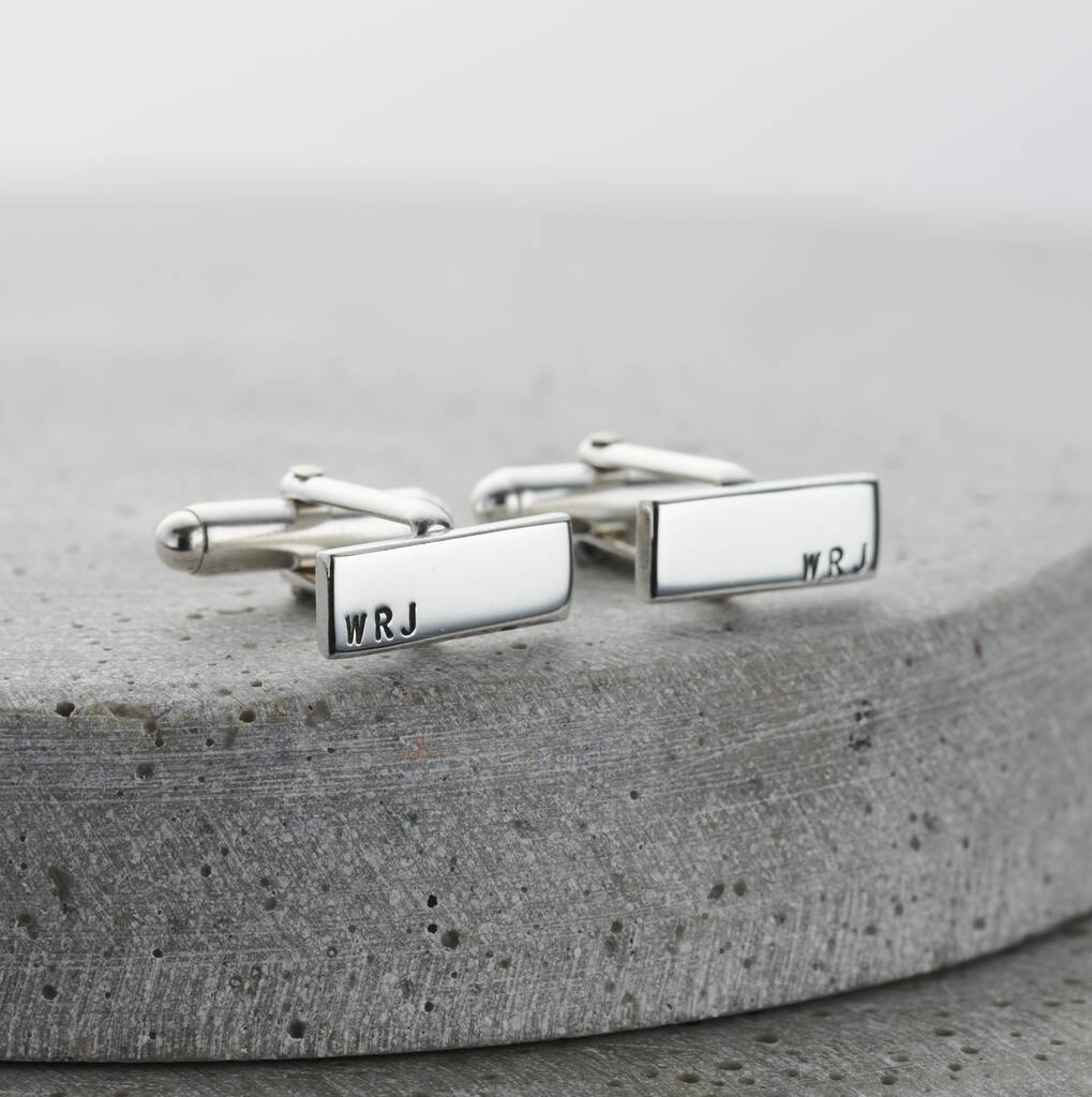 Personalised Monogrammed Rectangle Cufflinks, 1 of 5