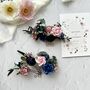 Navy And Dusty Pink Floral Hair Comb, thumbnail 2 of 9