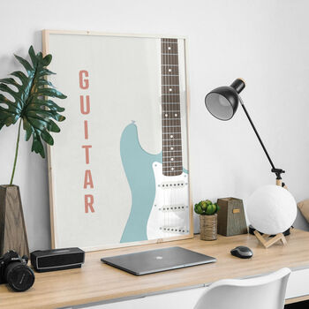 Electric Guitar Print | Stratocaster Music Poster, 6 of 9