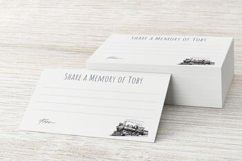 Personalised Funeral Memory Cards Train, 2 of 3