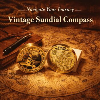 Eternal Direction Brass And Copper Colour Anniversary Sundial Compass, 6 of 12