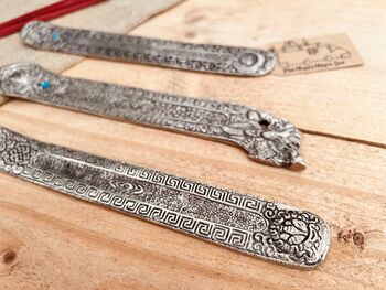 Silver Indian Style Incense Stick Holder Ash Catcher, 7 of 7