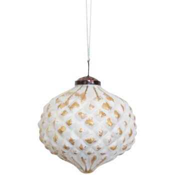 Russe White Glass Onion Decoration, 3 of 4