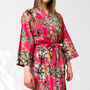 Giraffe Print Cotton Dressing Gown Kimono, thumbnail 3 of 10