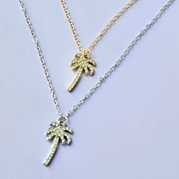 Palm Tree Tropical Pendant Necklace, 4 of 8