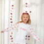 Valentines Embroidered Personalised Love Heart Pyjamas, thumbnail 2 of 4