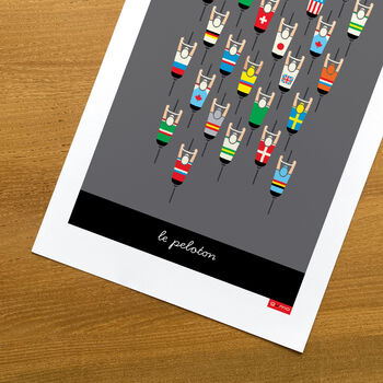 Peloton Cycling Art Print, Gift For Cyclist, 4 of 5