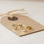 Gold Plated Button Stud Earrings, thumbnail 1 of 4