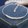 Sterling Silver Skinny Natural Pearl Bracelet, thumbnail 1 of 12