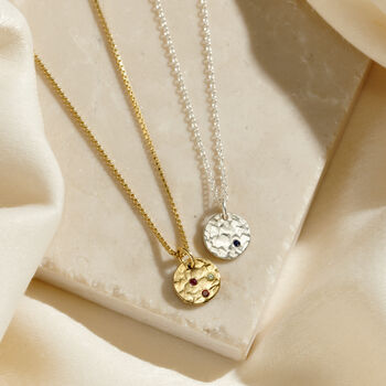 Mini Confetti Birthstone Disc Necklace, 4 of 8