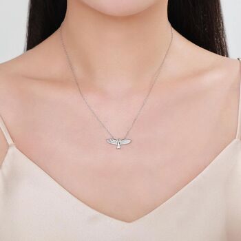Flying Barn Owl Pendant Necklace In Sterling Silver, 5 of 12
