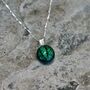 Emerald Green Fused Glass Pendant Necklace, thumbnail 6 of 12