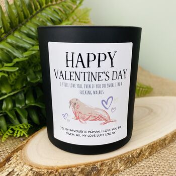 You Snore Like A Fucking Walrus Valentines Candle, 4 of 11