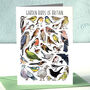 Garden Birds Of Britain Art Blank Greeting Card, thumbnail 1 of 11