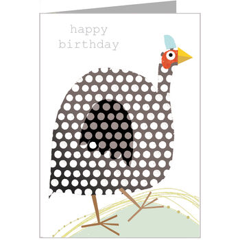 Happy Birthday Guinea Fowl Card, 2 of 3
